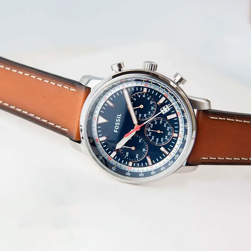 Fossil Goodwin Chronograph Light Brown Leather Men's Watch- FS5414